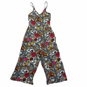 NoBo Romper Womens Size M Floral Spaghetti Gaucho Pockets Juniors Summer Outfit